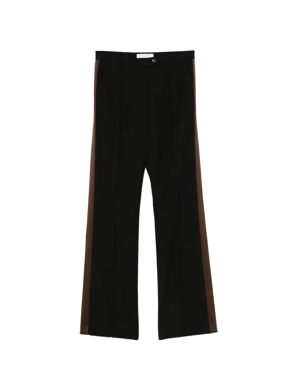 Wales Bonner logo-embroidered stripe trousers - Nero