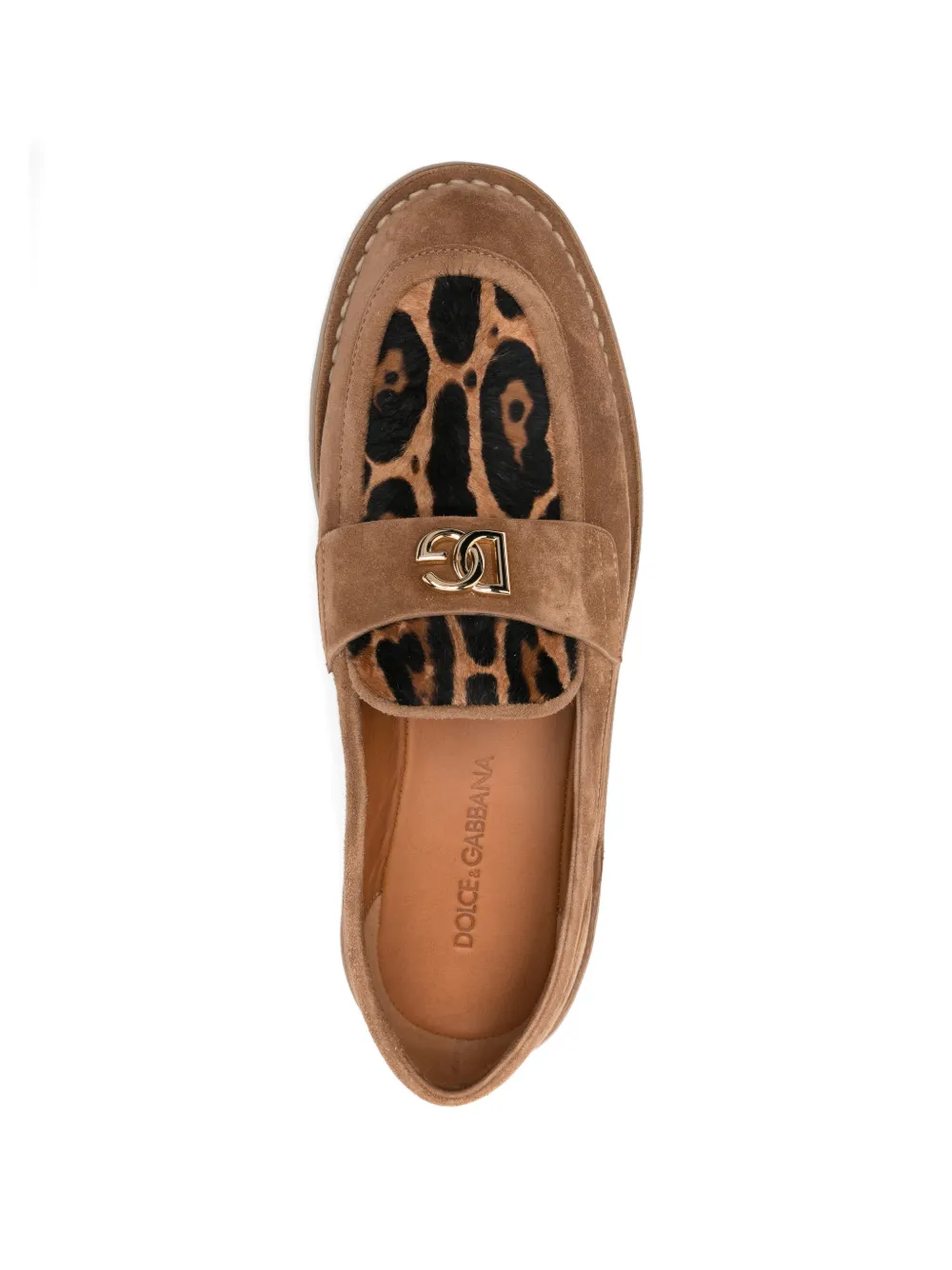 Dolce & Gabbana Loafers met luipaardprint Bruin