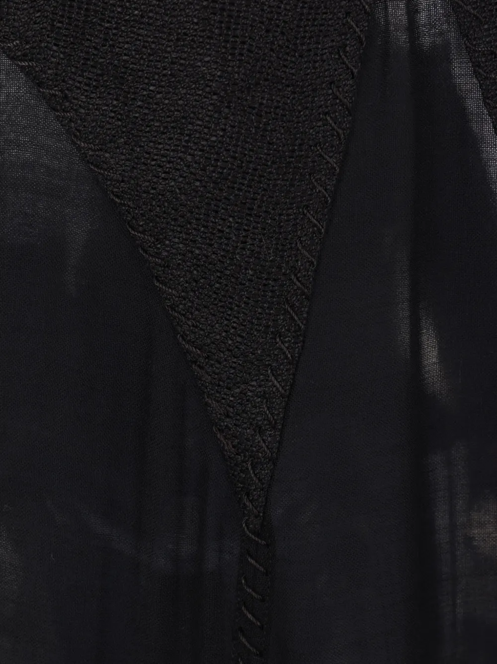  Yehuafan Long-sleeved Patchwork Dress - Black 