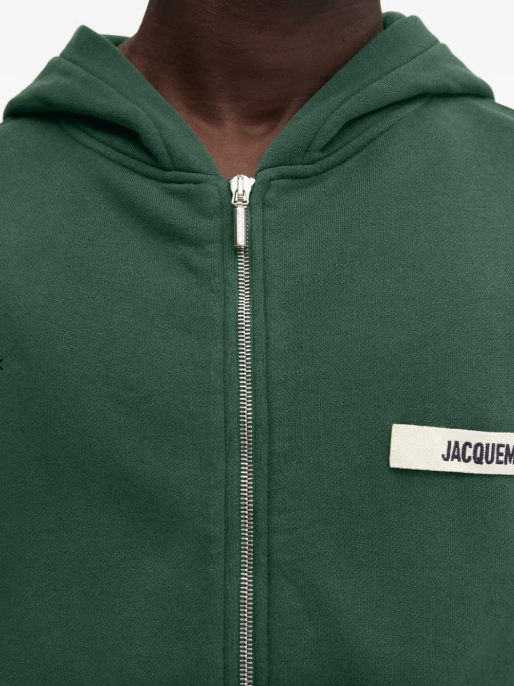 Jacquemus The Gros Grain hoodie met logo en rits Groen