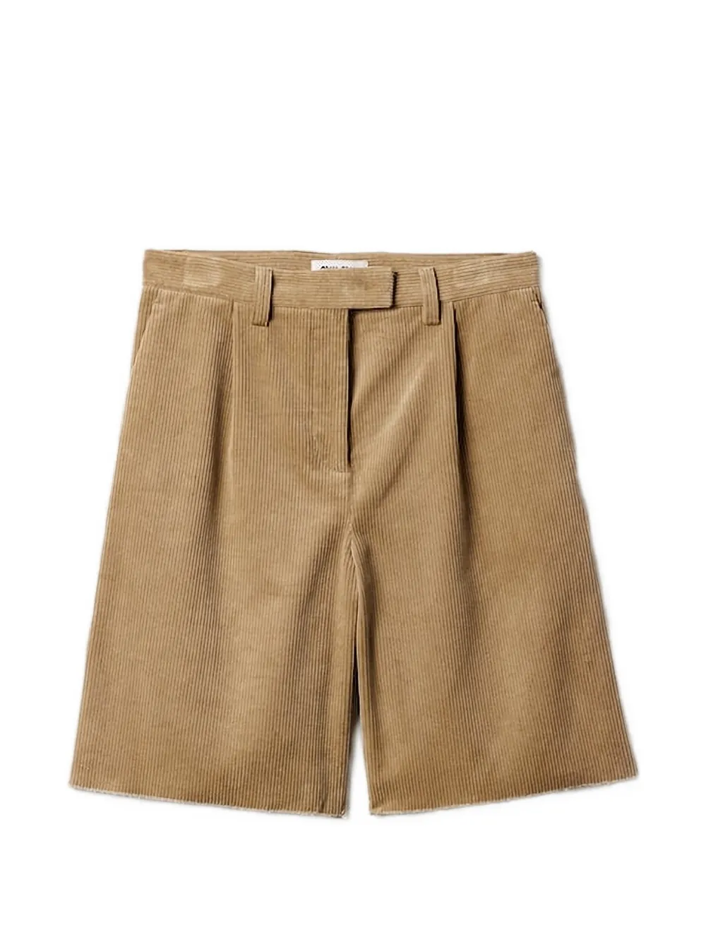 Miu Miu pleated raw-hem shorts - Toni neutri