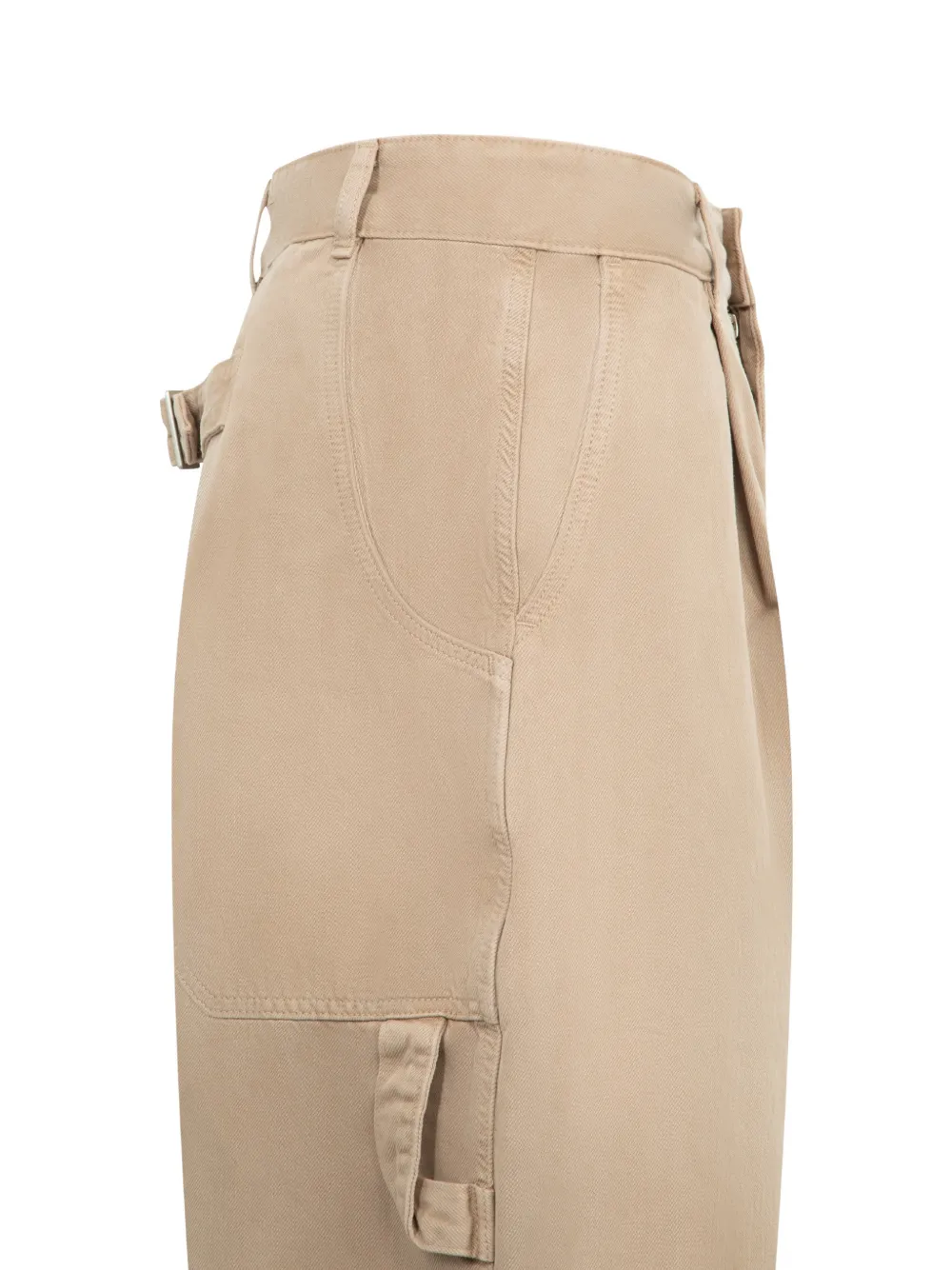 Studio Nicholson Jeans met toelopende pijpen en verstelbare stropdas Beige