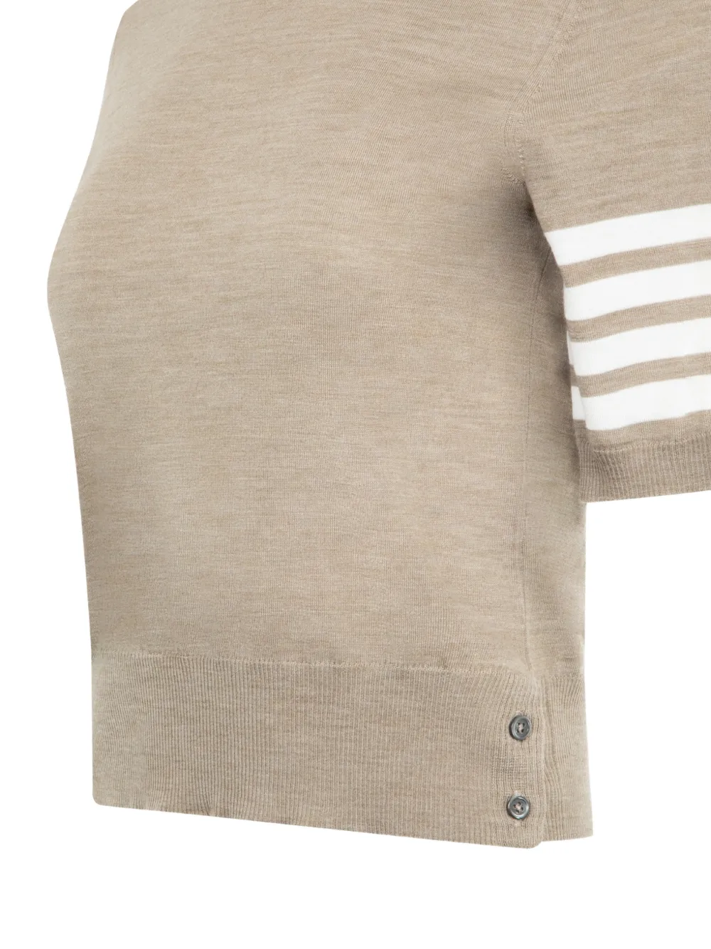  Thom Browne 4-bar T-shirt - Neutrals 