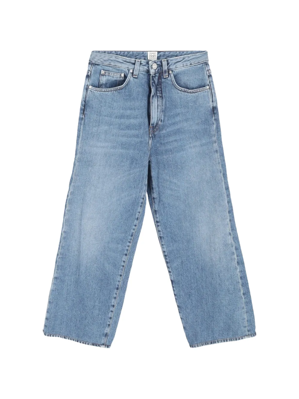 TOTEME high-rise straight-leg trousers - Blu