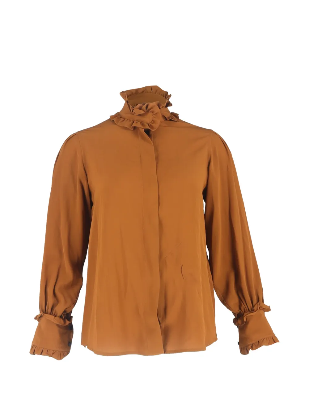 Victoria Beckham ruffled victorian blouse - Marrone