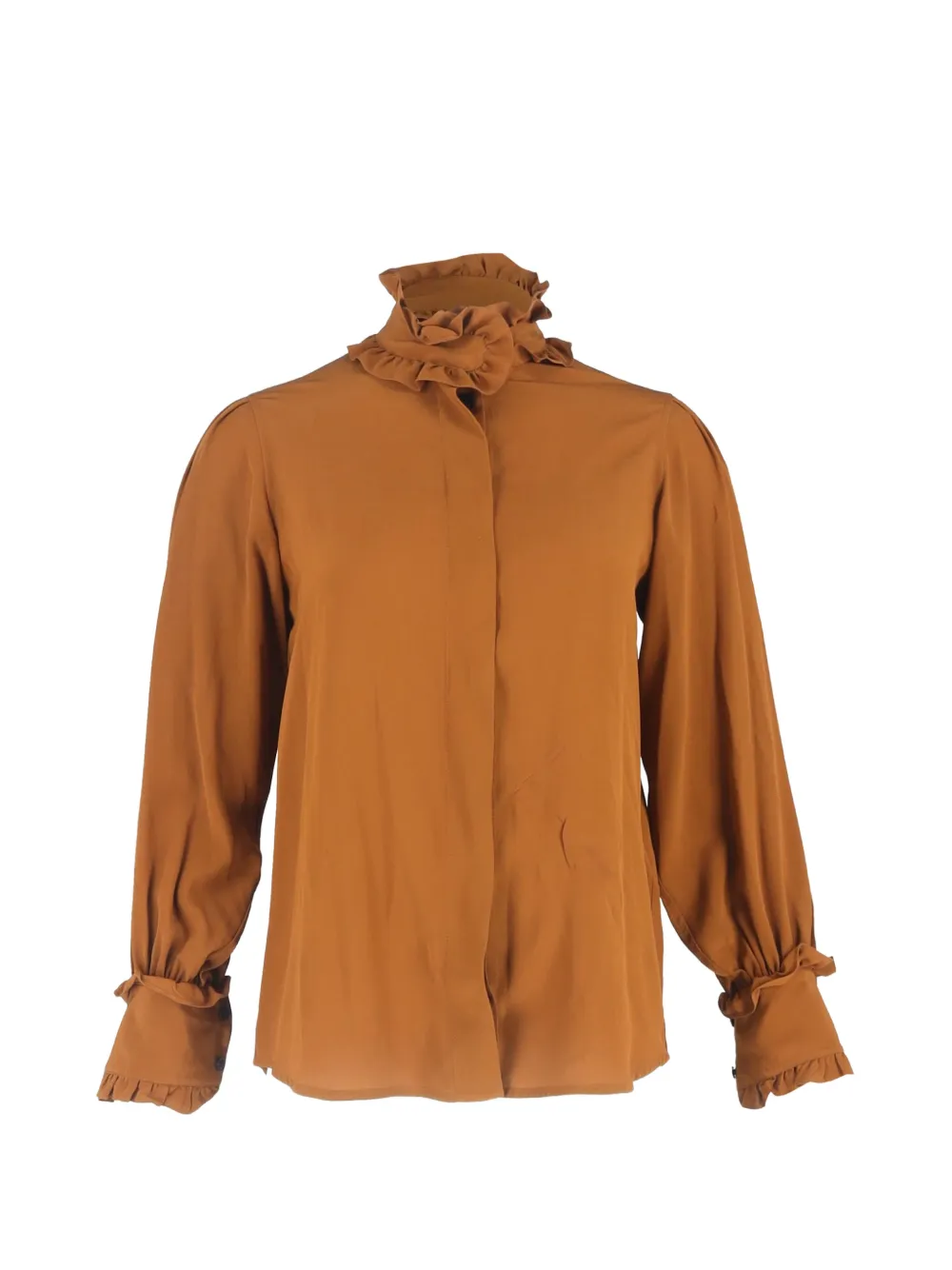 Victoria Beckham ruffled victorian blouse - Marrone