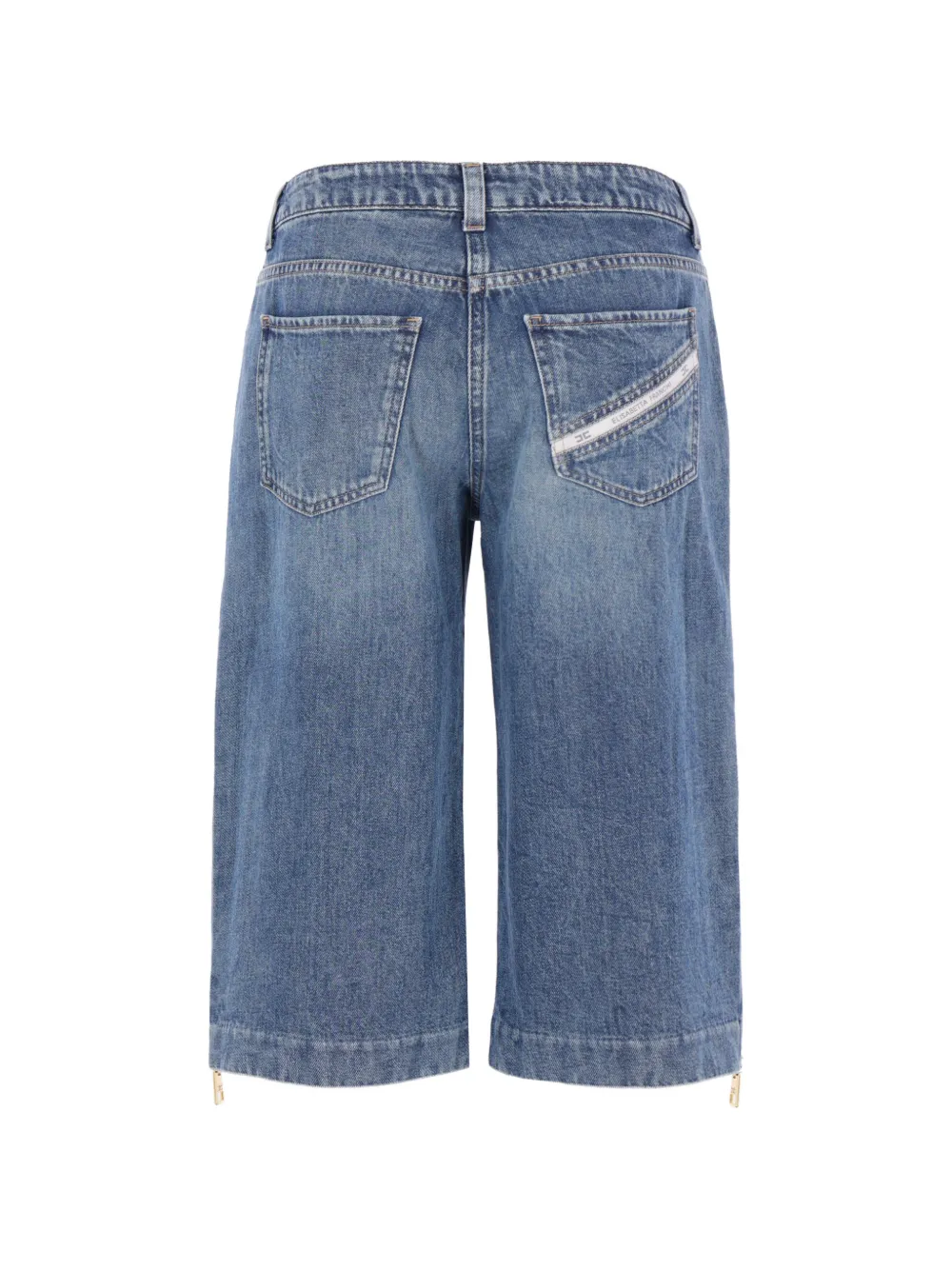 Elisabetta Franchi Denim shorts met rits Blauw