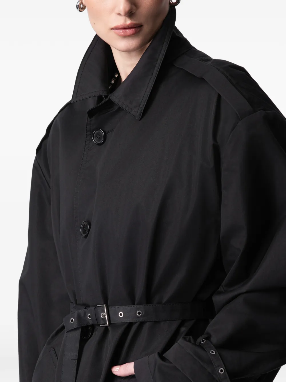  Article Ten Double-sleeve Trench Coat - Black 
