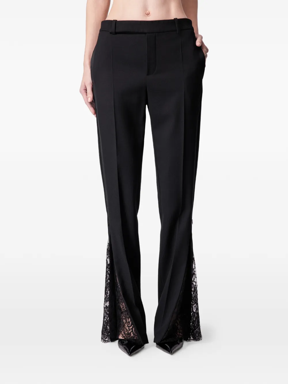 ARTICLE TEN 레이스 디테일 팬츠 | 블랙 | Image 1