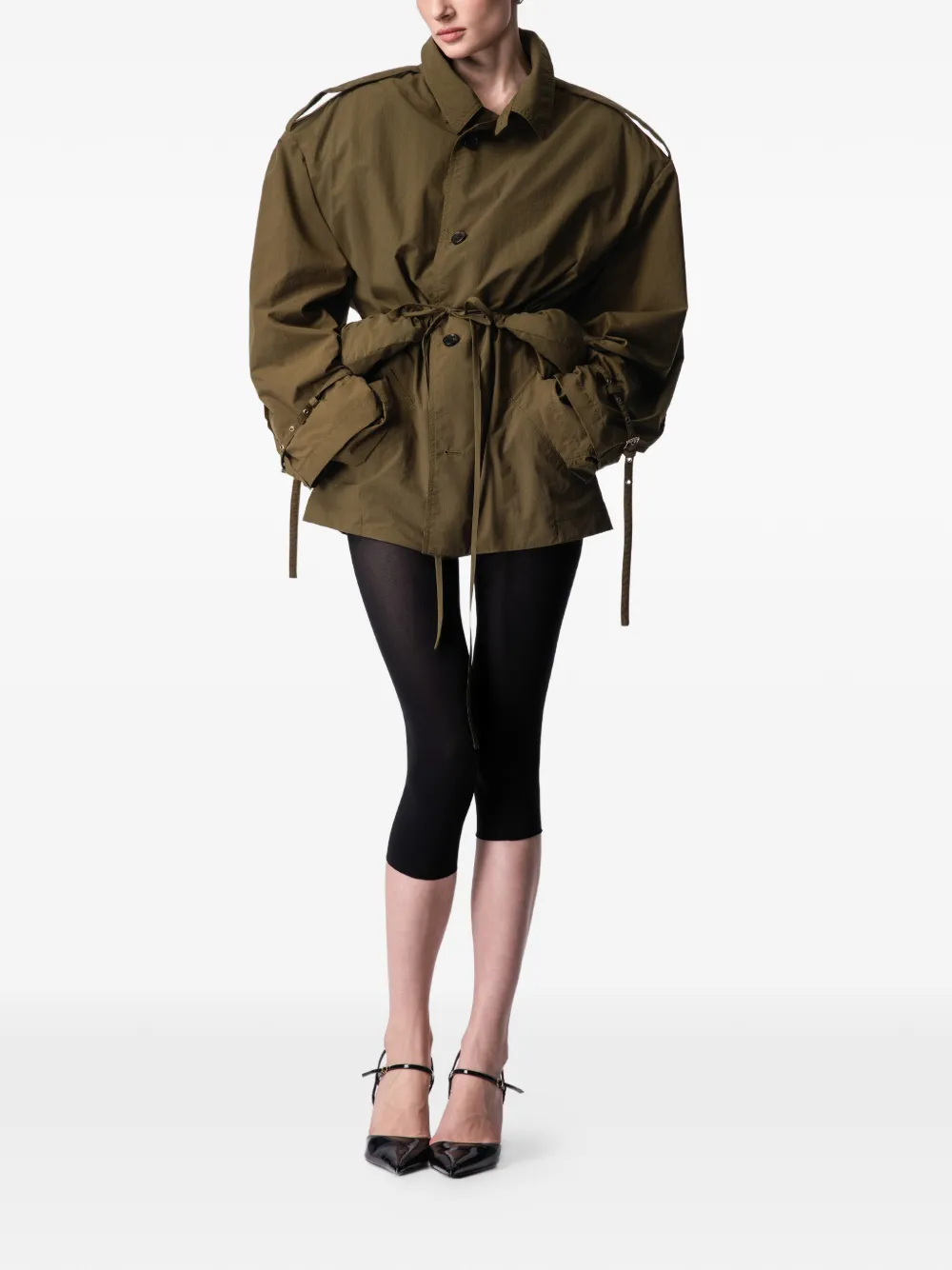  Article Ten Belted Trench Jacket - Green 