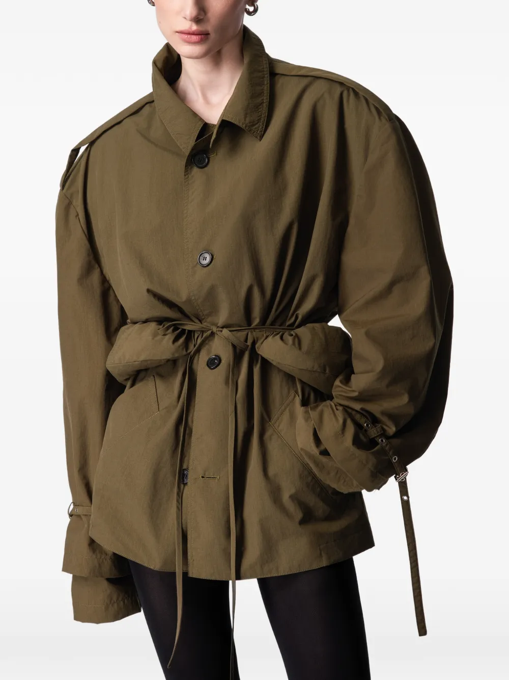 ARTICLE TEN belted trench jacket - Grün