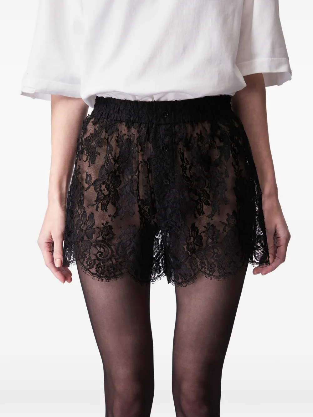 Article Ten Lace Mini Shorts - Black 