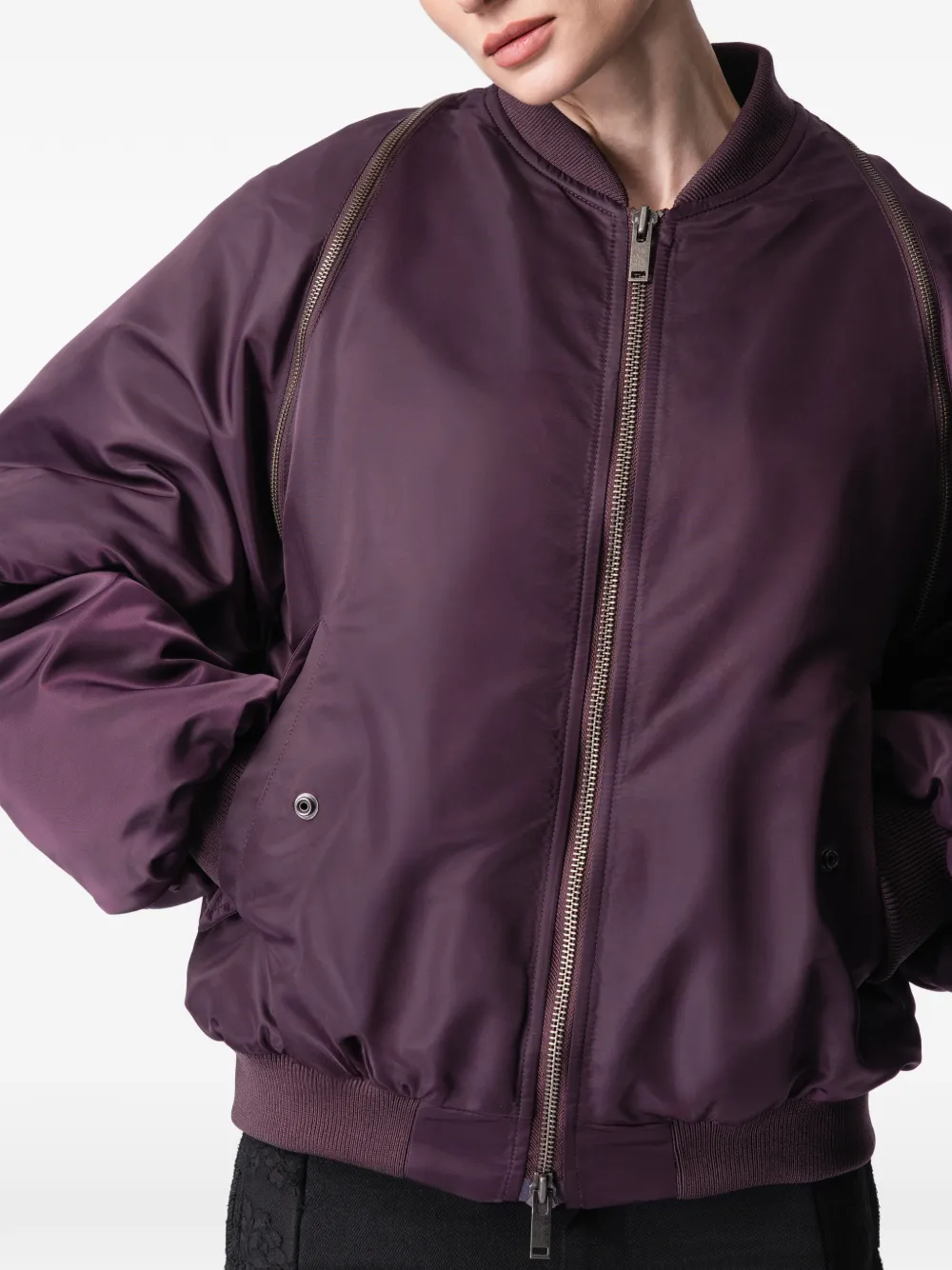 Article Ten Shearling-panel Bomber Jacket - Purple 