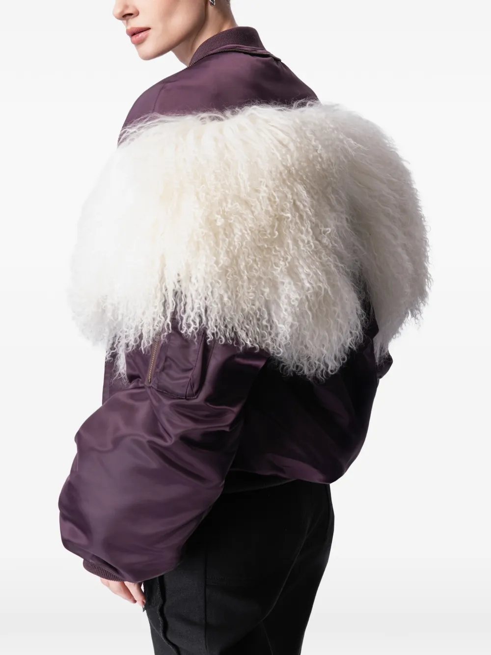  Article Ten Shearling-panel Bomber Jacket - Purple 