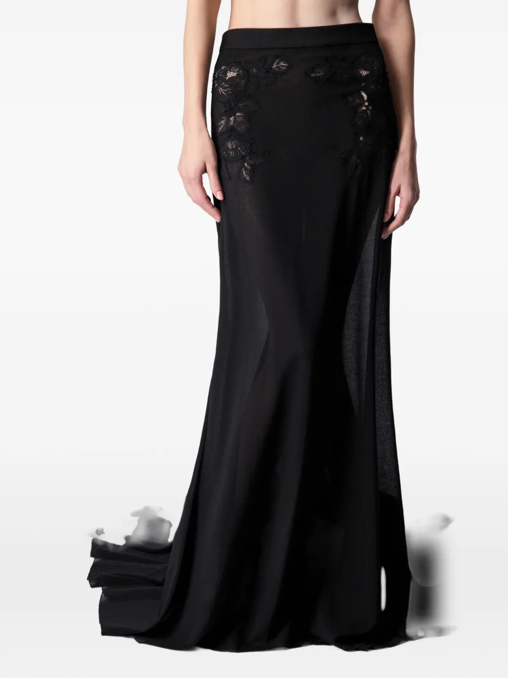 Article Ten Semi-sheer Maxi Skirt In Black