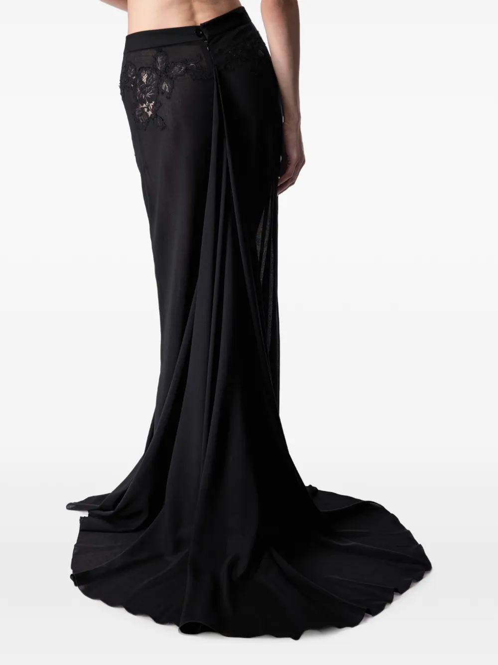  Article Ten Semi-sheer Maxi Skirt - Black 