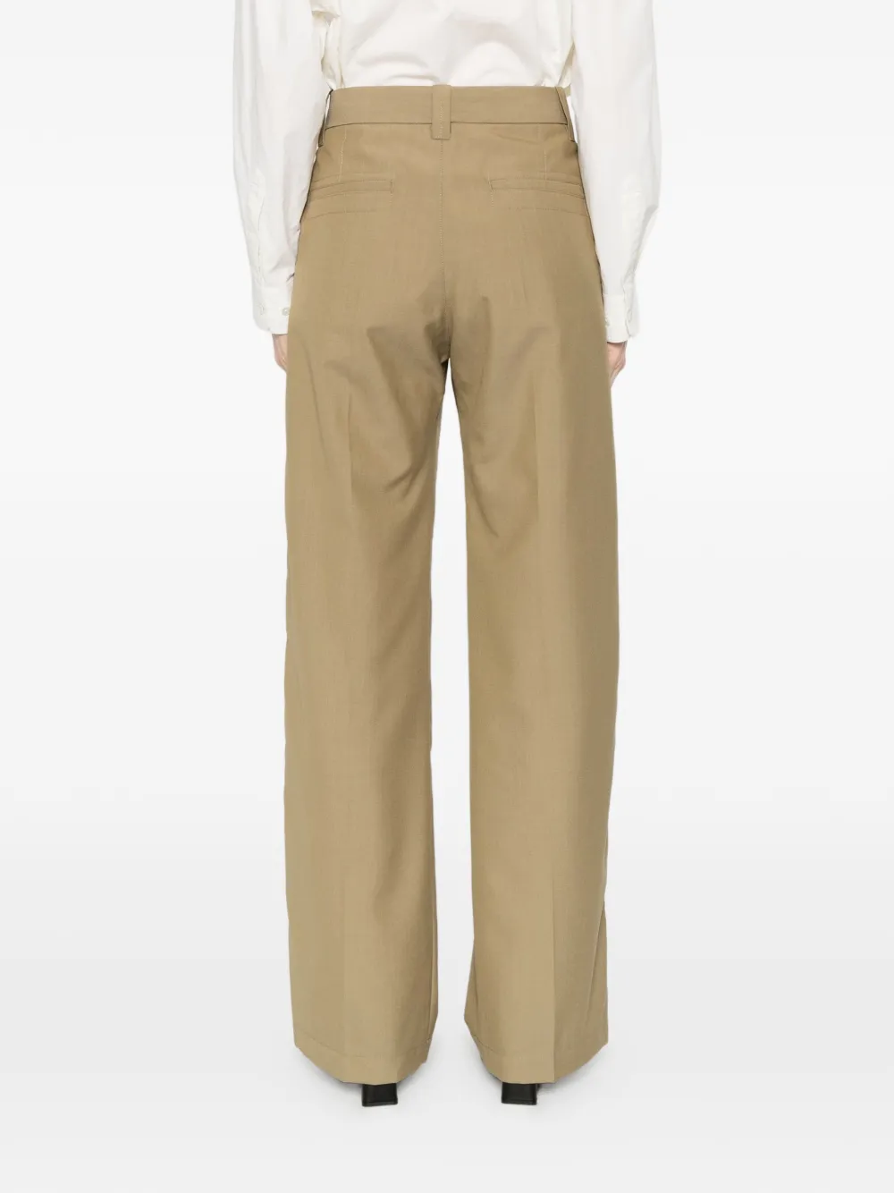 LEMAIRE Straight pantalon van polywol Groen