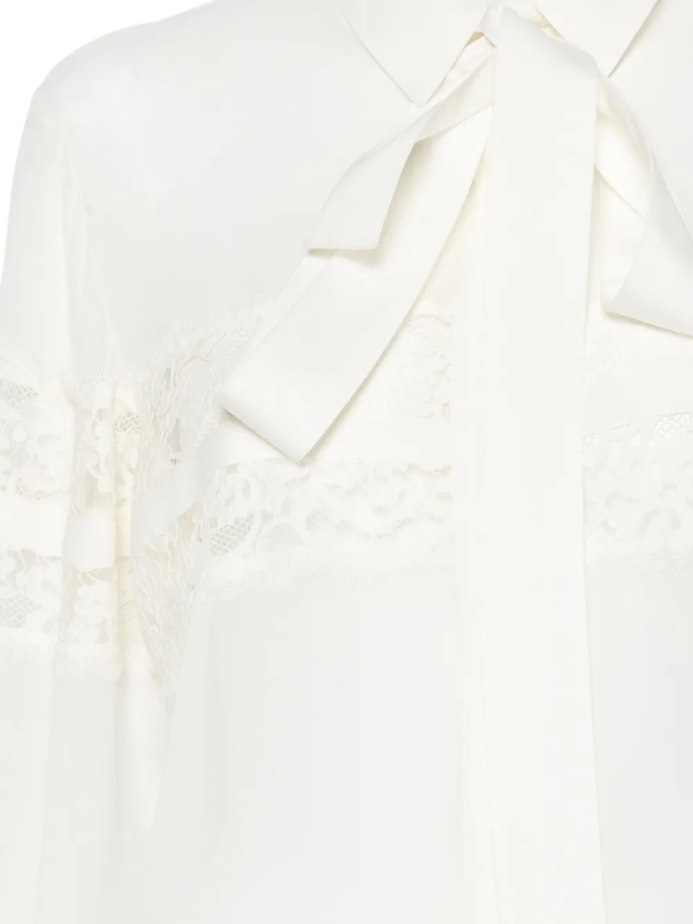 Elie Saab Kanten blouse met strik Wit