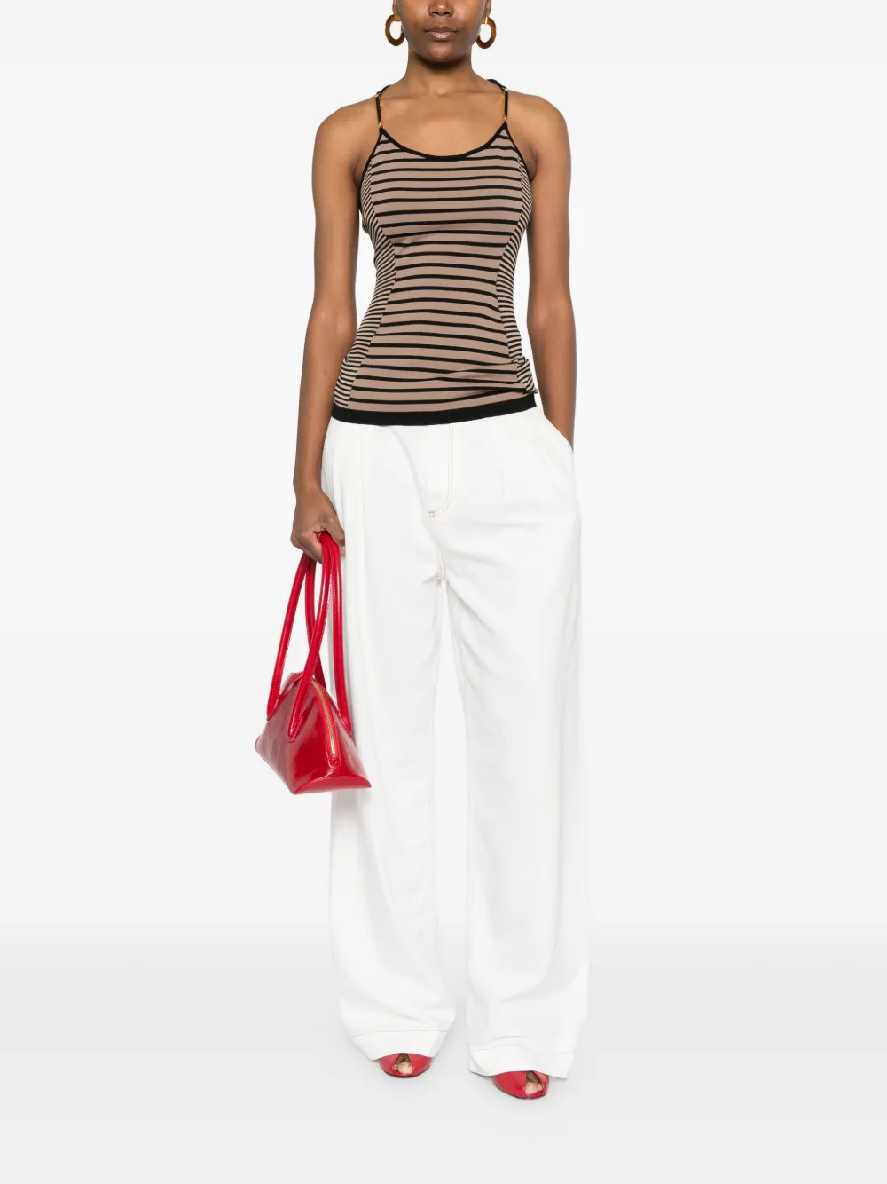  Elisabetta Franchi Striped Vest - Neutrals 