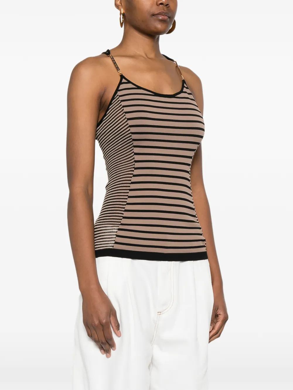  Elisabetta Franchi Striped Vest - Neutrals 