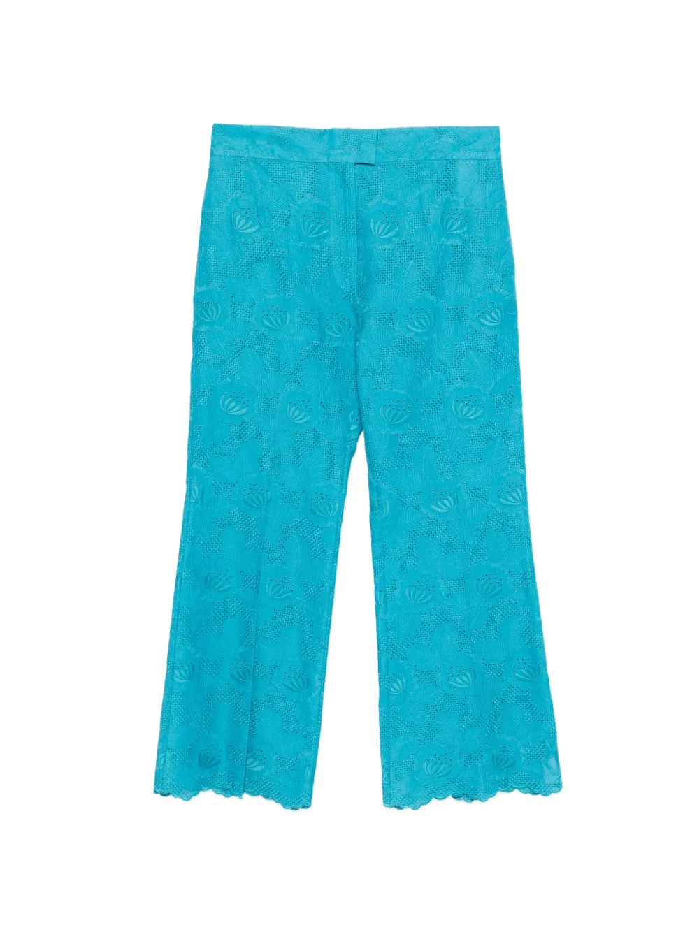 Valentino Garavani floral-embroidery trousers - Blau