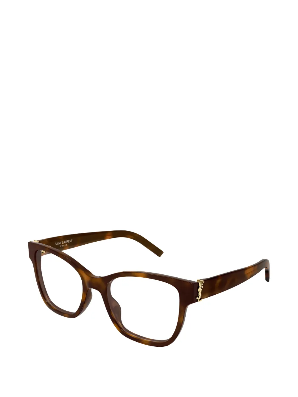Saint Laurent Eyewear logo-plaque glasses - Marrone