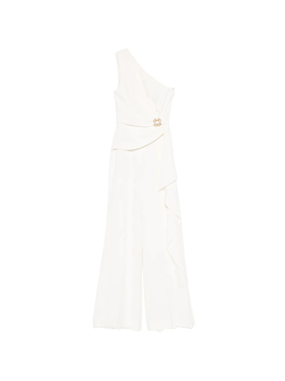 Elie Saab Cady one-shoulder appliqué jumpsuit - Bianco