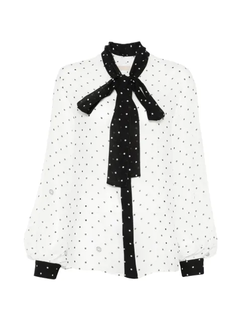 Elie Saab polka-dot bow shirt