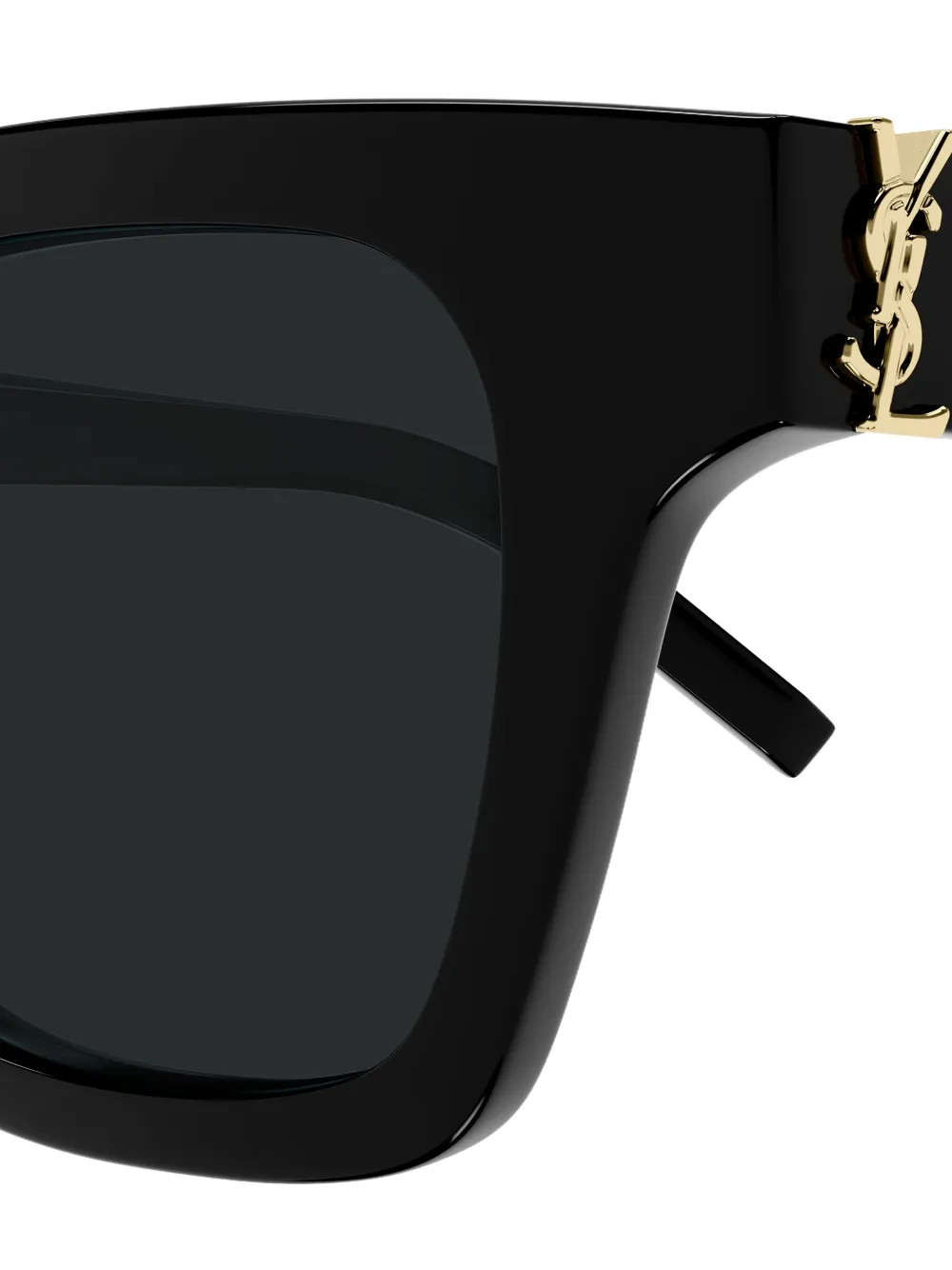 Saint Laurent Eyewear Zonnebril met vierkant montuur en logoplakkaat Zwart