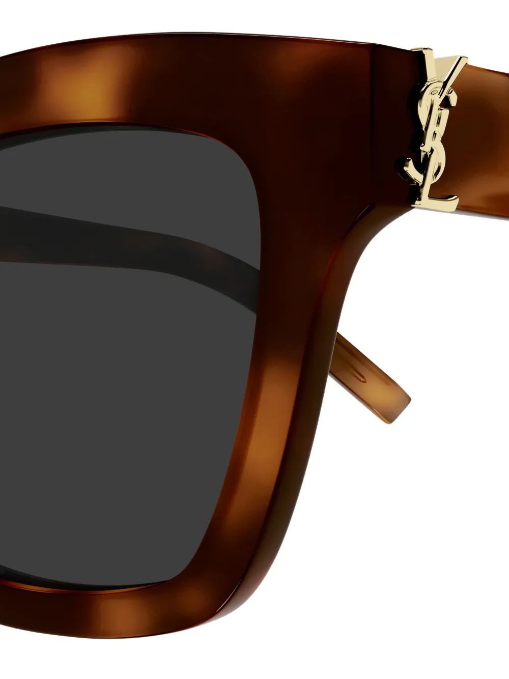 Saint Laurent Eyewear Zonnebril met vierkant montuur Bruin