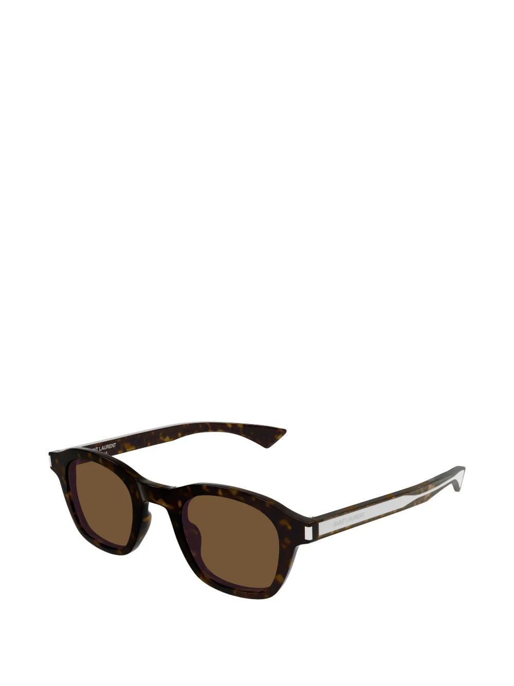 Saint Laurent Eyewear Zonnebril met rond montuur Bruin