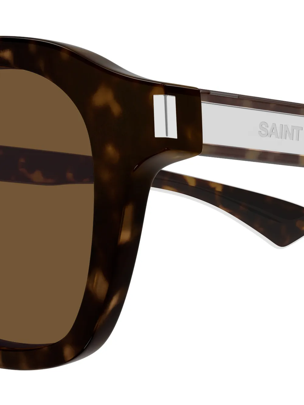 Saint Laurent Eyewear Zonnebril met rond montuur Bruin