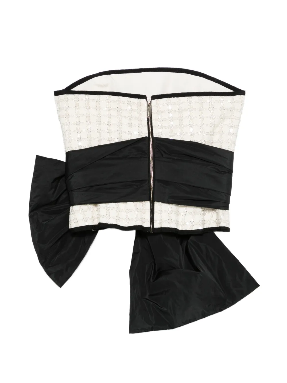 Elie Saab Top met pailletten strik Beige