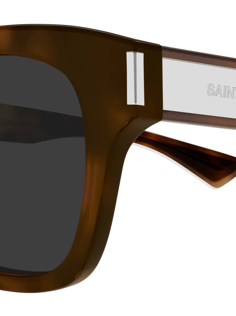 Saint Laurent Eyewear Zonnebril met rechthoekig montuur Bruin