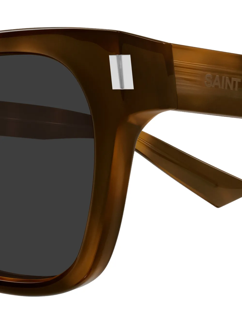 Saint Laurent Eyewear Zonnebril met vierkant montuur Bruin