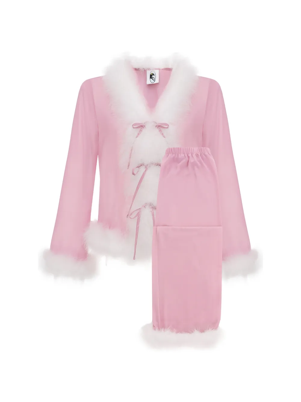 Sleeper Afrodita faux fur-trim pajama set - Rosa