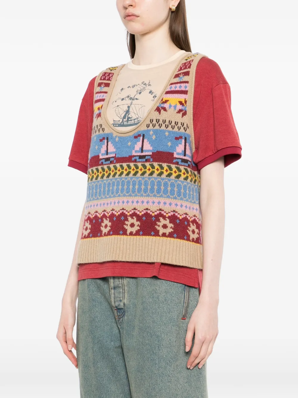 Patterned Knitted Vest
