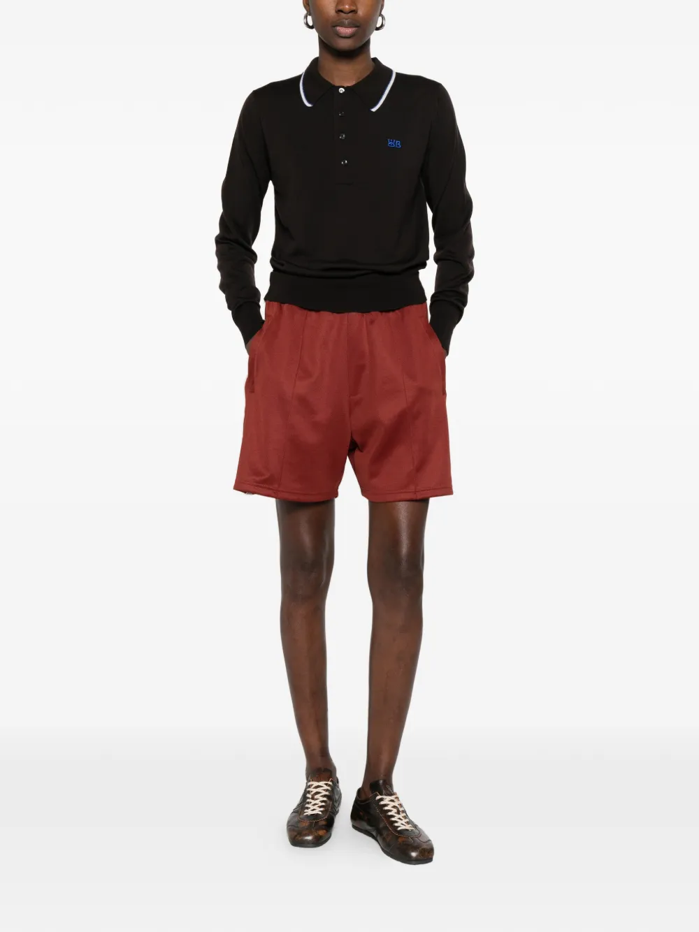 Wales Bonner Henry poloshirt met kraag Bruin