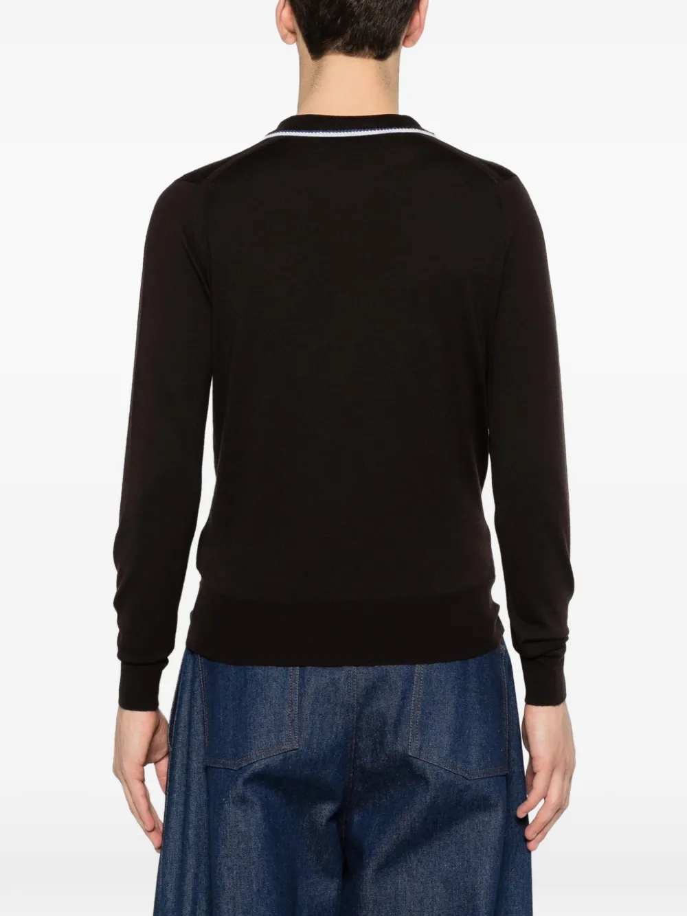 Wales Bonner Henry poloshirt met kraag Bruin