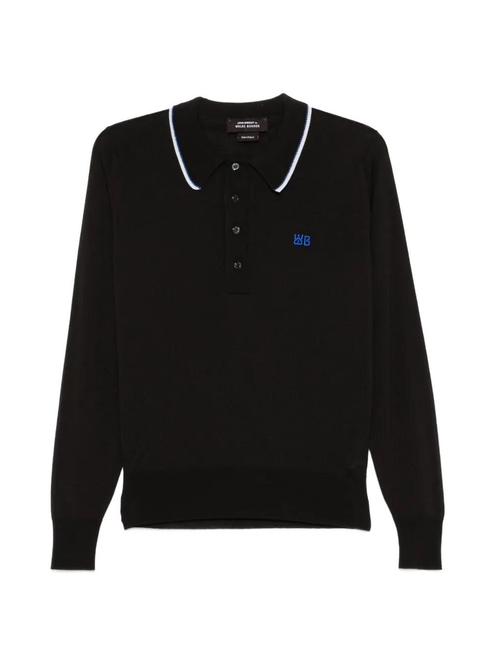 Wales Bonner Henry collared polo shirt - Marrone