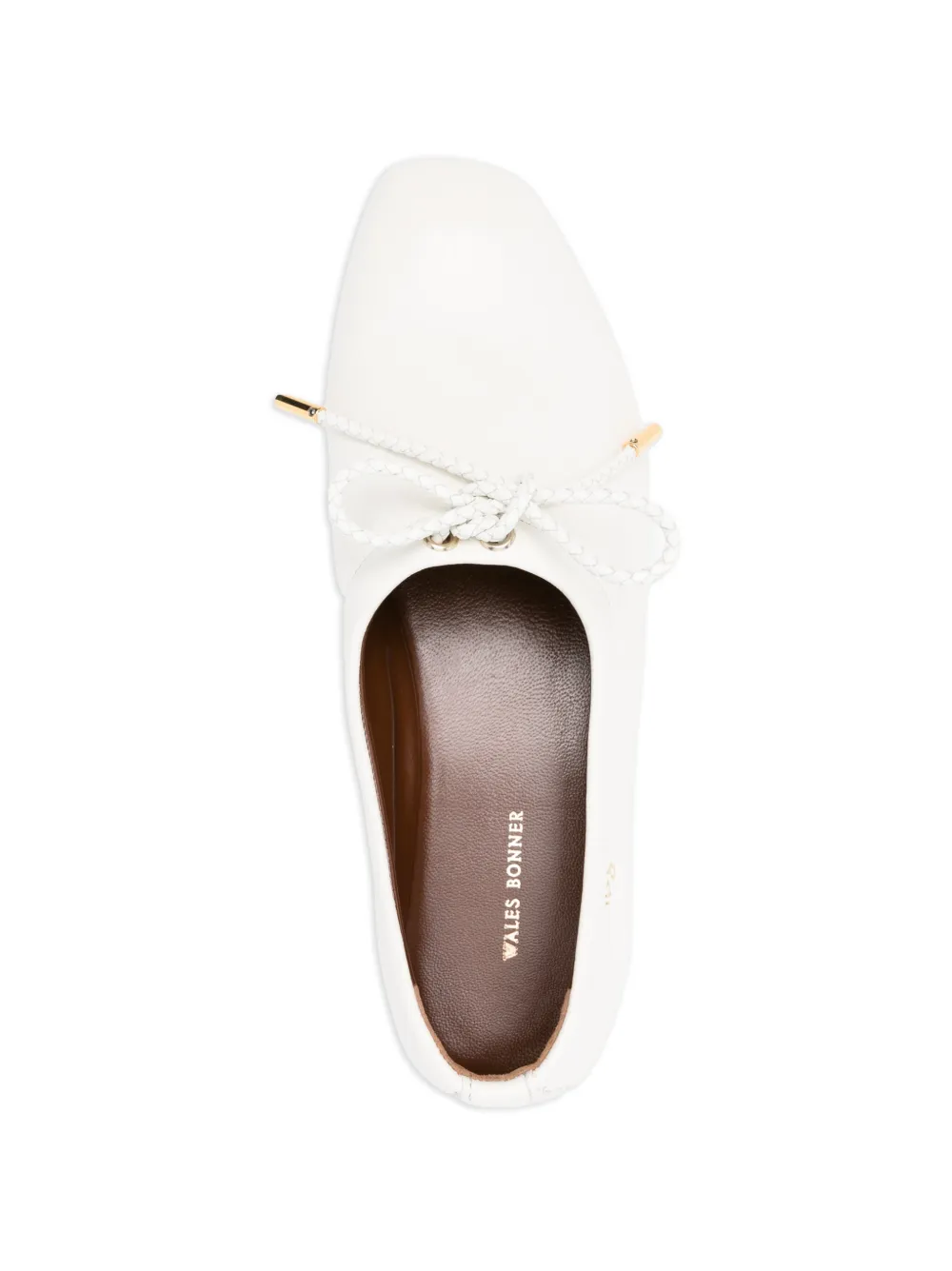 Wales Bonner Textured Tie Slippers in White, view 4
