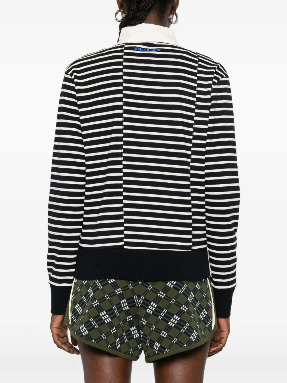 Wales Bonner Reflect gestreepte polotop Blauw