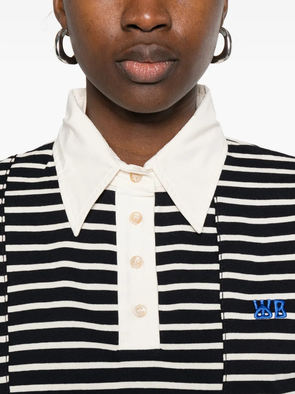 Wales Bonner Reflect gestreepte polotop Blauw