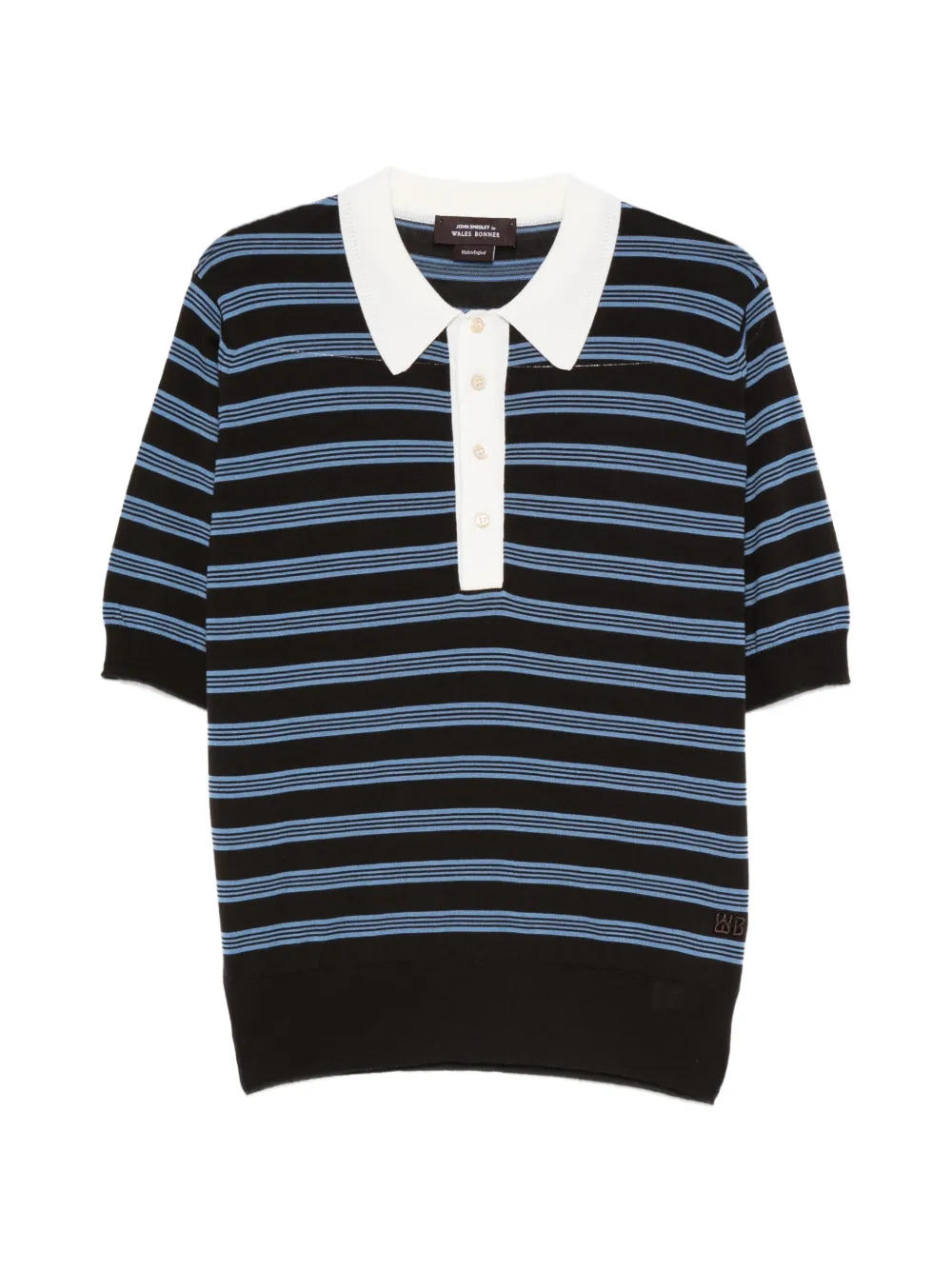 Wales Bonner Breeze striped-pattern polo shirt - Marrone