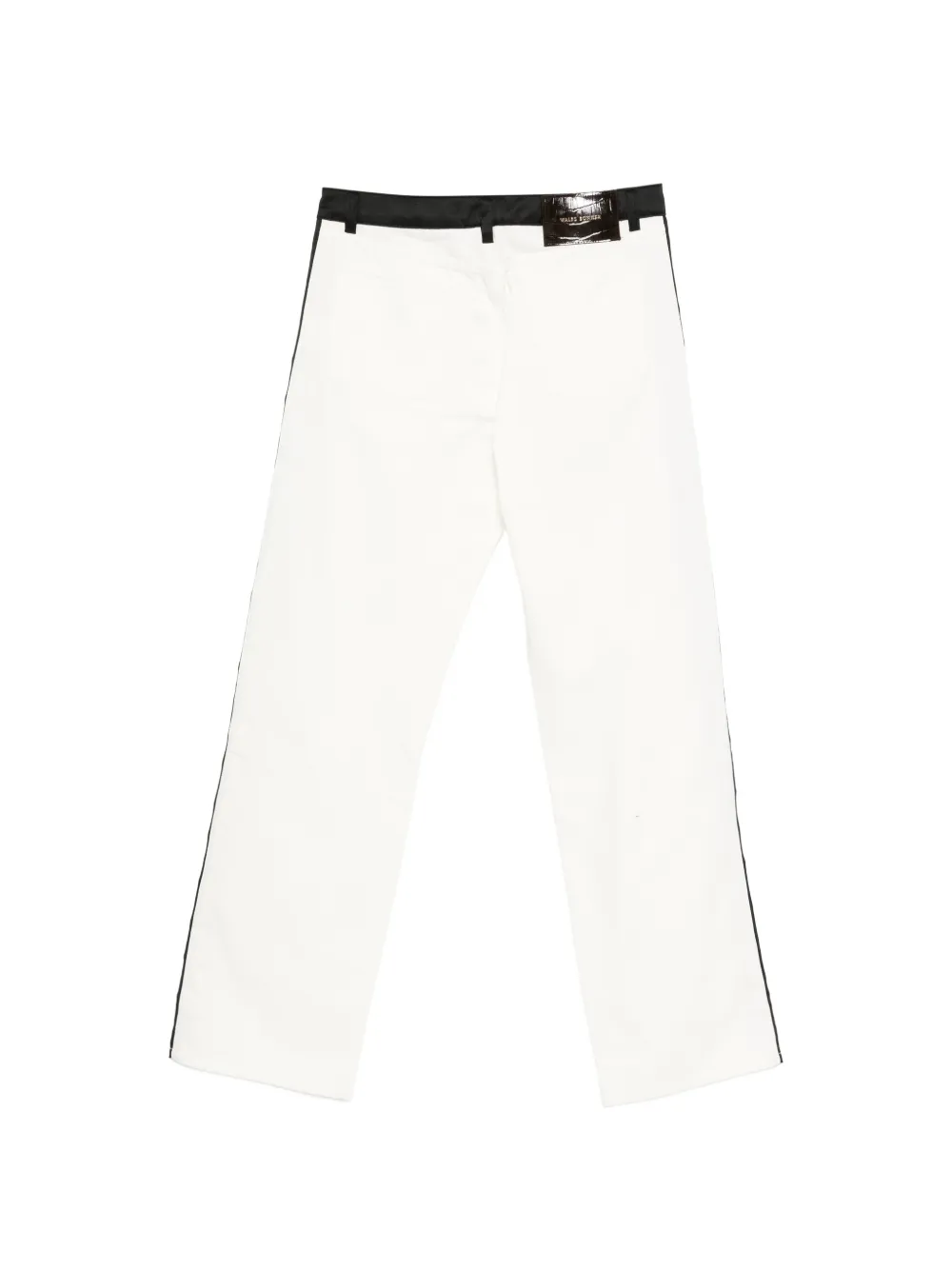  Wales Bonner Belt-loop Logo-patch Trousers - White 