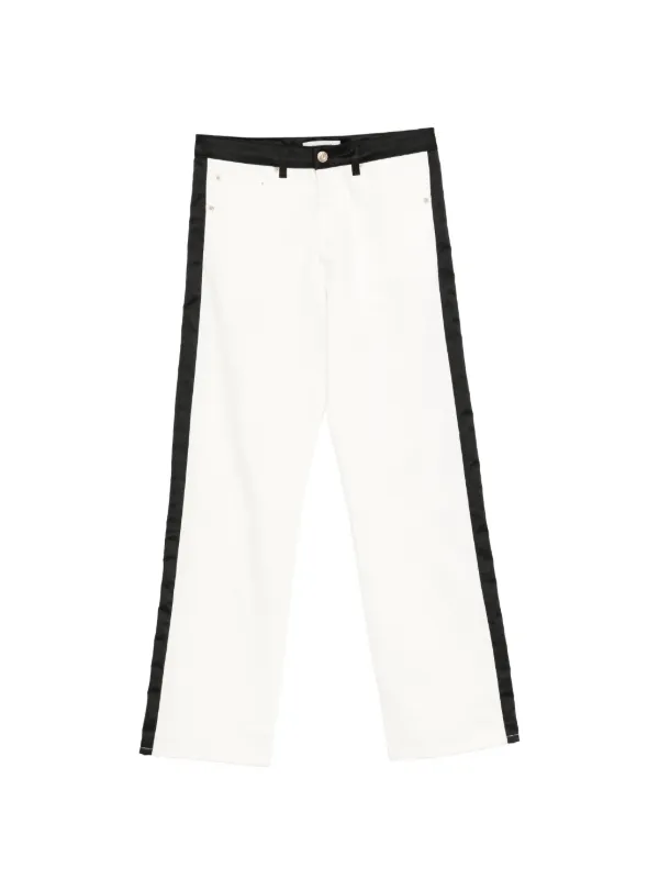 Wales Bonner Belt-loop Logo-patch Trousers in White