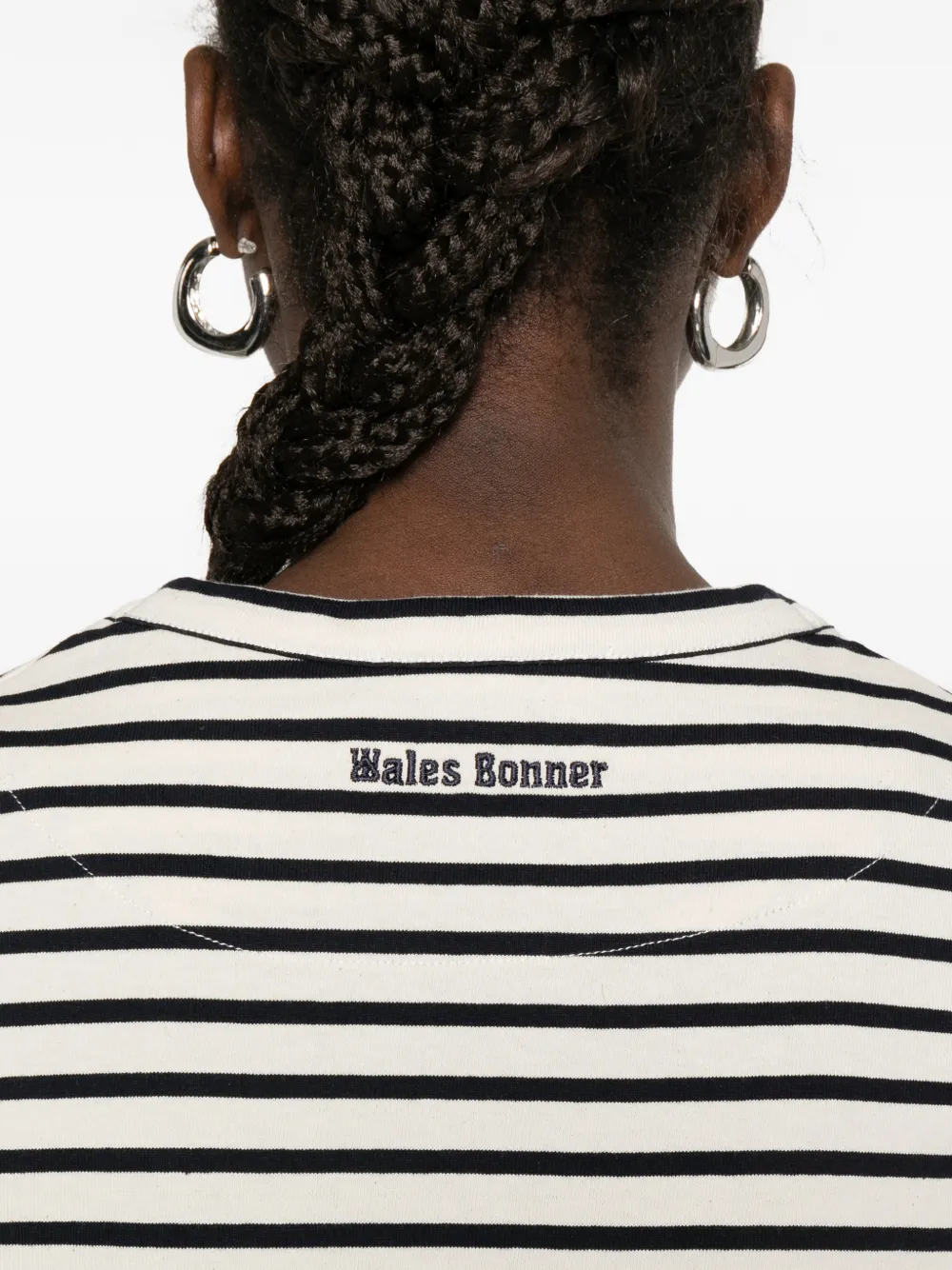 Wales Bonner Gestreept T-shirt met grafische print Wit