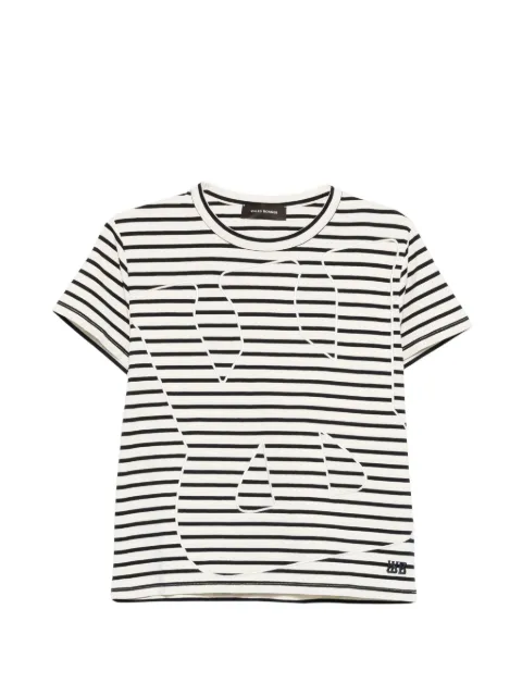 Wales Bonner striped-pattern graphic-print T-shirt