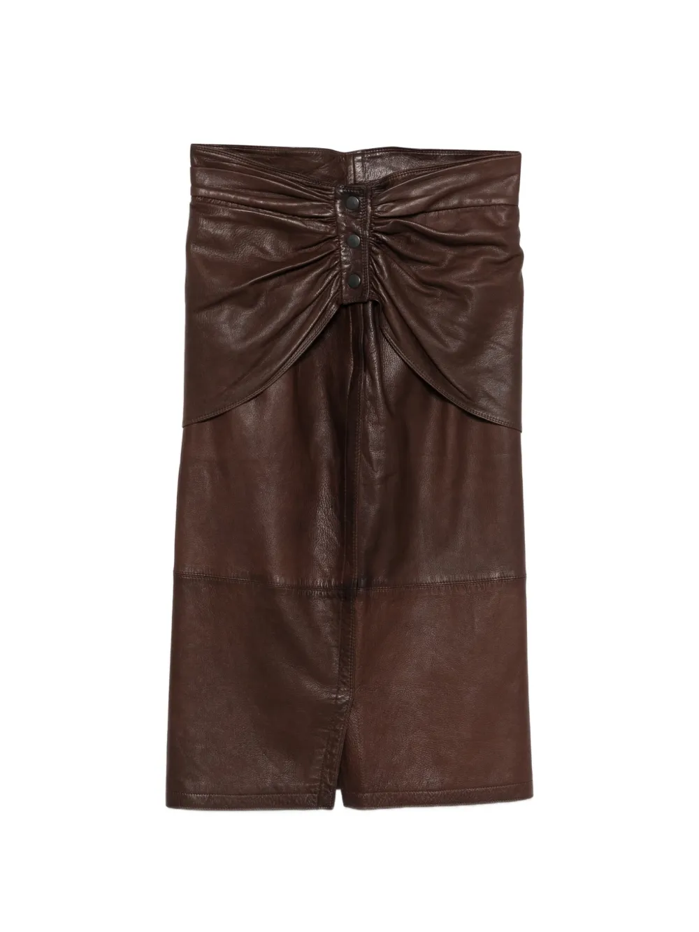 Versace Pre-Owned Gonna midi in pelle 1990-2000 - Marrone