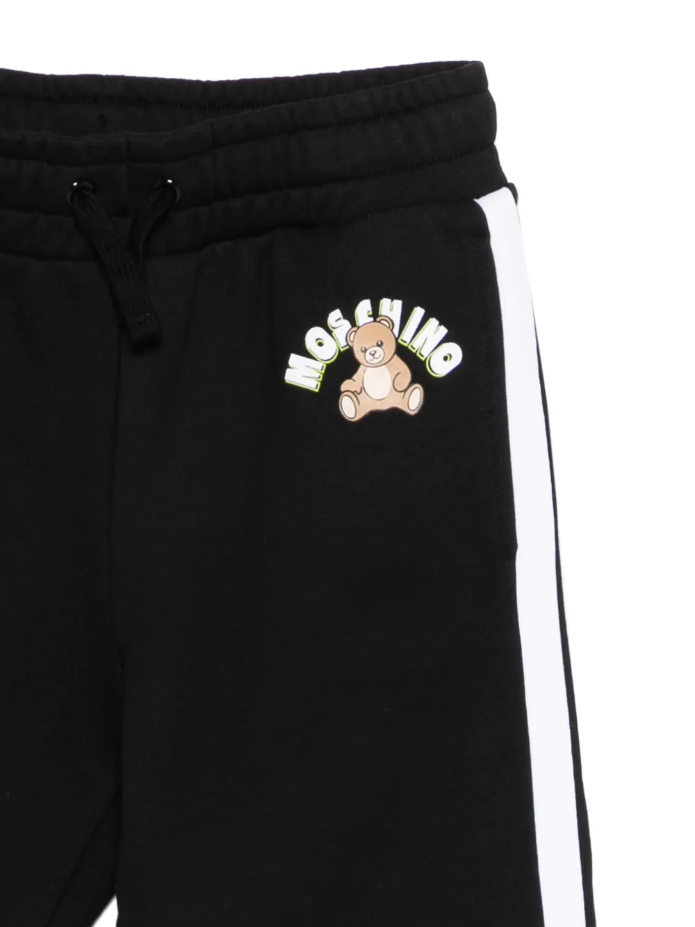 Moschino Kids Trainingspak met streep en applicatie Zwart